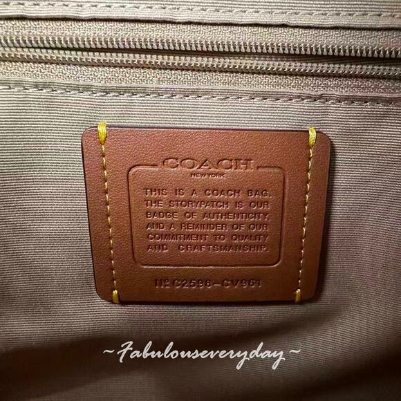 Coach Rowan Satchel Crossbody Bag In Signature Canvas/Chalk/Carnation CV961 NWT - Picture 7 of 9